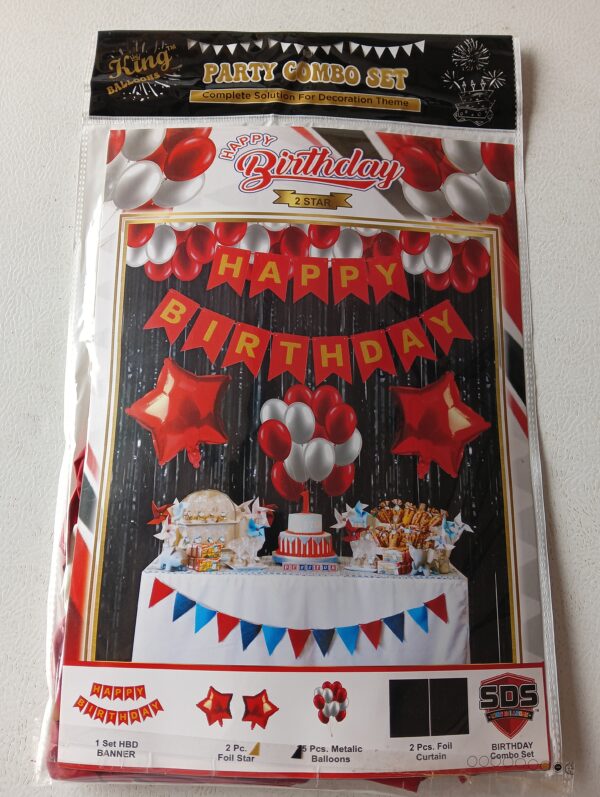 Red Happy Birthday Party Decoration Combo Set