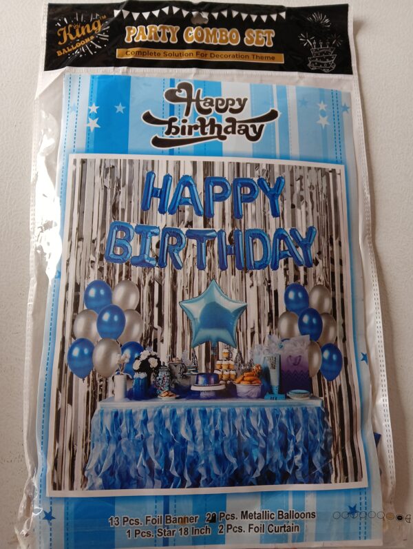Blue Theme Happy Birthday Party Decoration Combo Set