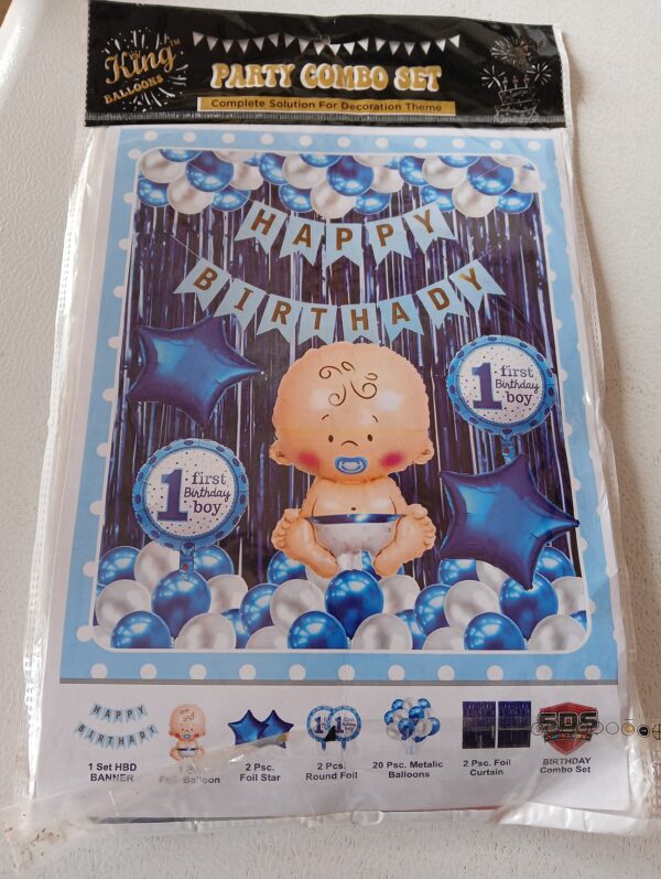 Baby Boy First Birthday Party Decoration Combo Set