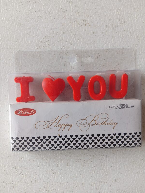 I Love You Cake Candle Set – Romantic Celebration Decoration