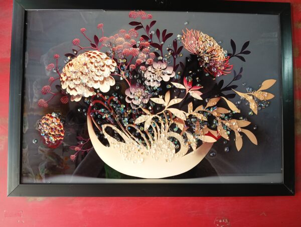 Golden Bloom Acrylic Wall Art