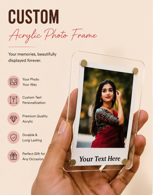 Custom Acrylic Photo Frame | Personalized Transparent Memory Frame