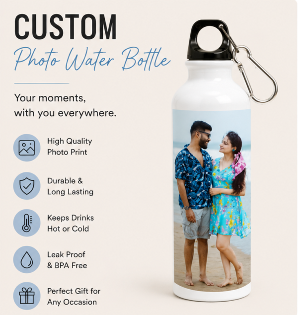 Custom Photo Water Bottle | Personalized Stainless Steel Bottle