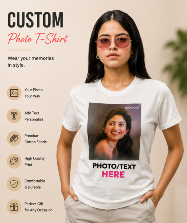 Custom Photo T-Shirt | Personalized Printed Cotton T-Shirt